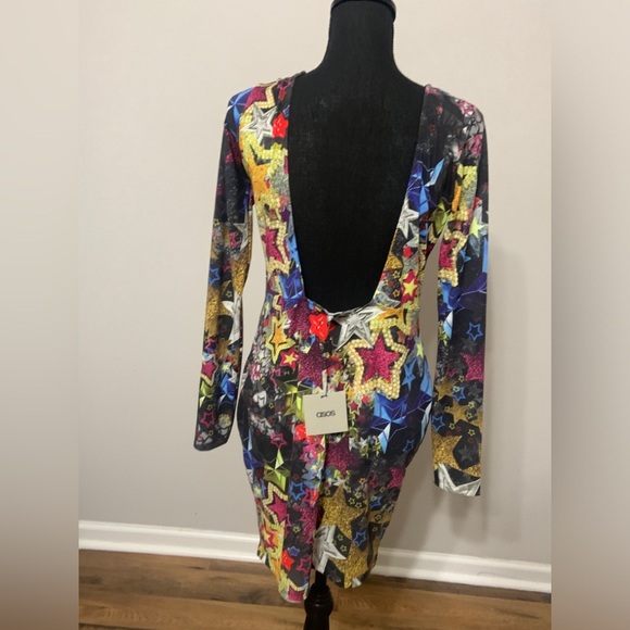 ASOS Starry Night Open Back Dress. Size 10 Med - Picture 3 of 3